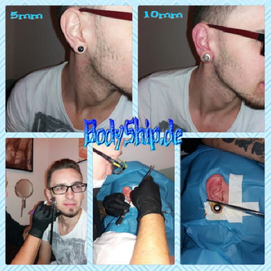 Tunnel größer schneiden Bodymodification Galerie - professionell bodymodification und piercen-lernen